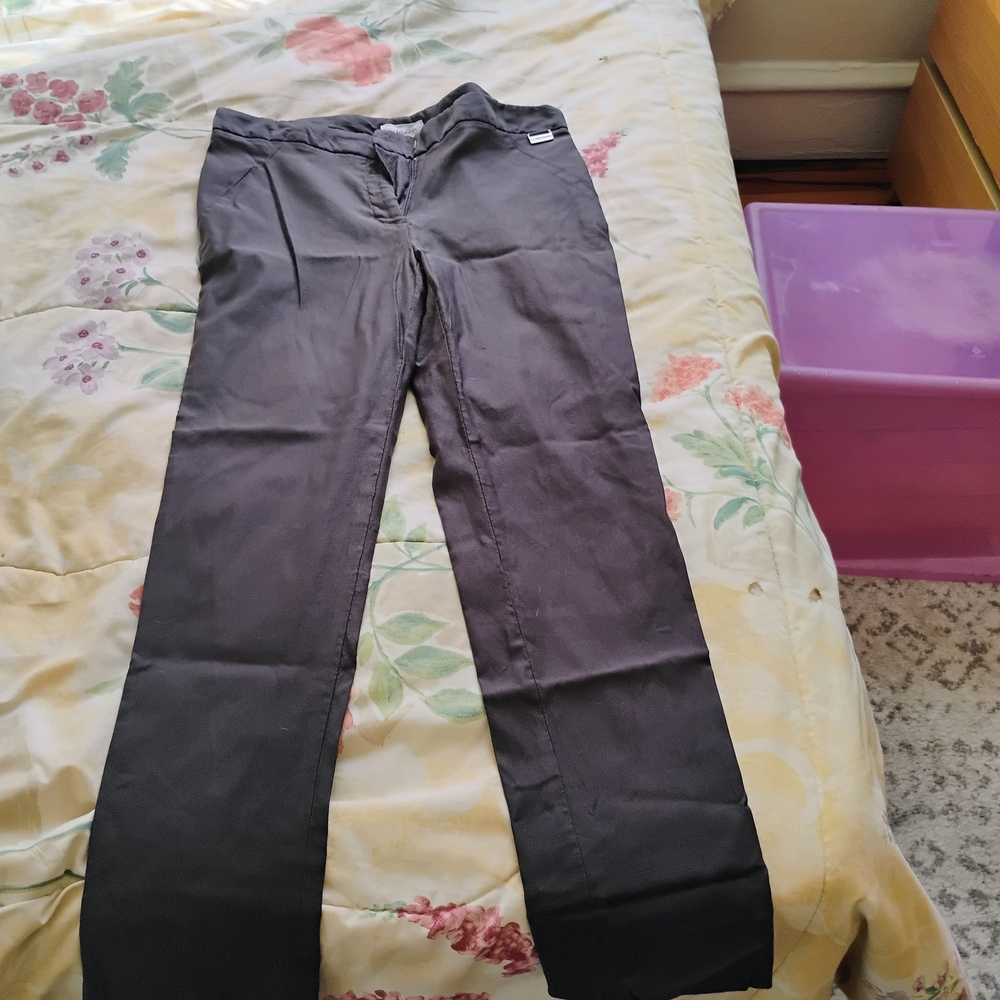 Calvin Klein Women's Charcoal Straight Leg Stretch Jeans